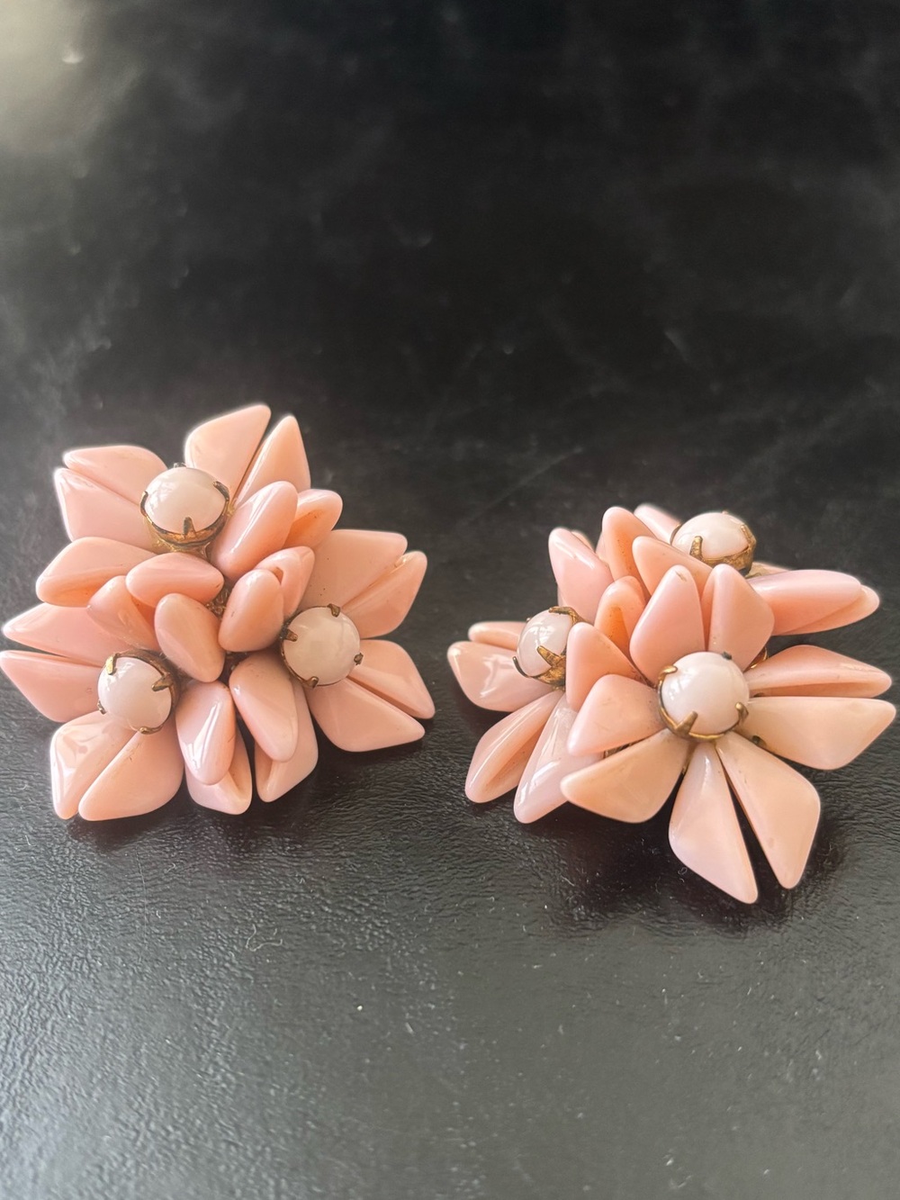 Rare Vintage Miriam Haskell Floral Cluster Earrings